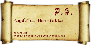 Pagács Henrietta névjegykártya