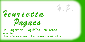 henrietta pagacs business card